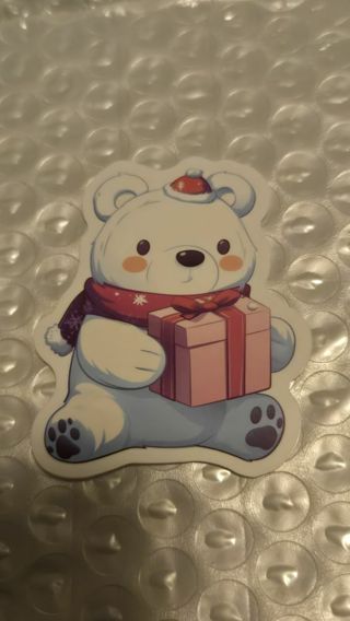 Cute Christmas Bear Sticker