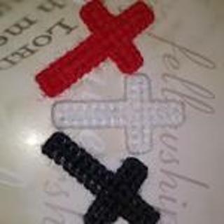 THREE CROSSES - RED WHITE AND BLUE