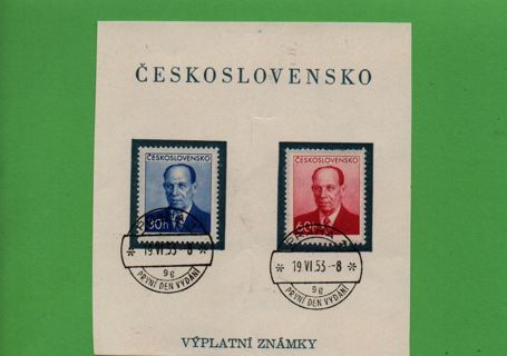 set of two over 70 year old stamps from Czechoslovakia FC postmark