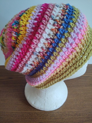 Hand Crocheted Cotton Slouch Hat 