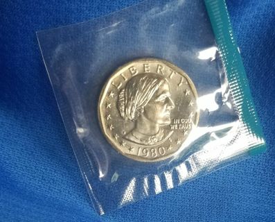 1980 uncirculated ☆Susan B Anthony dollar☆ in original gov mint cello