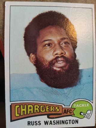 1975 TOPPS RUSS WASHINGTON SAN DIEGO CHARGERS FOOTBALL CARD# 335