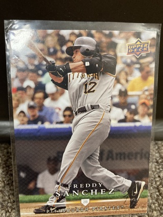 2008 Upper Deck #446 Freddy Sanchez Pittsburgh Pirates Official MLB Baseball Trading Card 