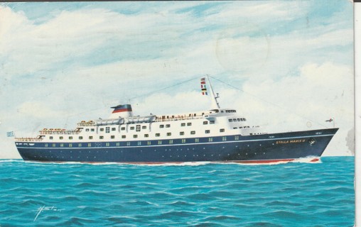 Vintage Used Postcard: B: 1975 Stella Maris Ship