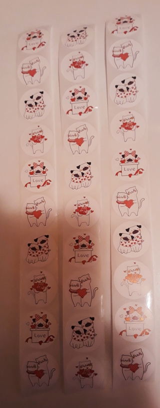 ❤️ (30) Cute Dog/Cat Valentine's Day Stickers ❤️