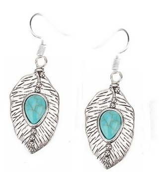 SP TURQUOISE LEAF EARRINGS (PLEASE READ DESCRIPTION