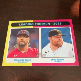 2024 Topps Heritage - [Base] #313 League Leaders - Emmanuel Clase, David Bednar