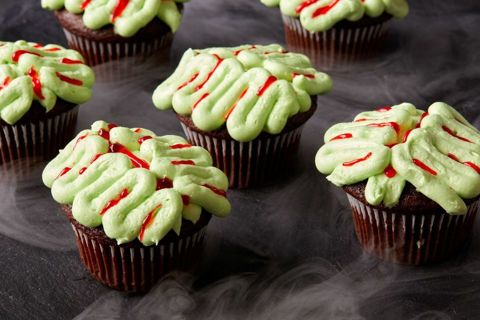 Zombie brain cupcakes