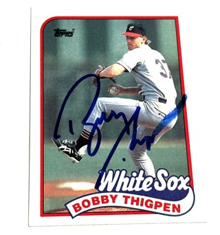 Autographed 1989 Topps Tiffany Bobby Thigpen Chicago White Sox #762