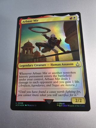 Magic the gathering mtg Arbaaz Mir foil card Assassins Creed