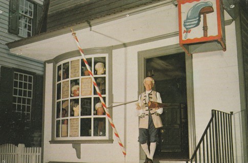 Vintage Unused Postcard: GIN: King's Arms Barber Shop, Williamsburg, VA