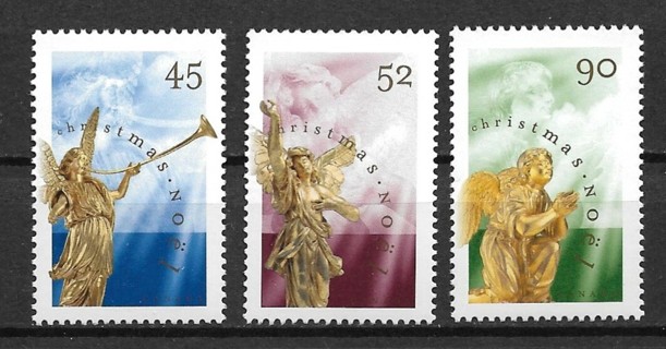 1998 Canada Sc1764-6 Sculpted Wooden Angels/Christmas MNH C/S of 3