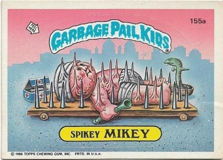 1986 TOPPS GARBAGE PAIL KIDS SPIKEY MICKEY CARD