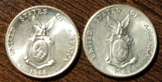 1944-D US Philippines Silver 10 Centavos Full bold dates!