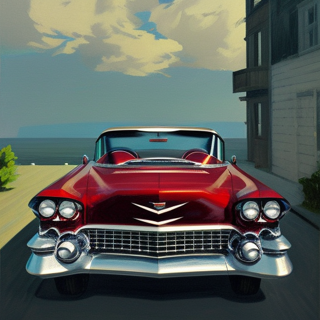 Listia Digital Collectible: vintage Red Cadillac Eldorado