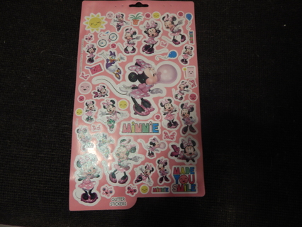 Fun new GLITTER stickers.  SUPER Colorful & Decorative MINNIE MOUSE stickers ~~ So cute!!