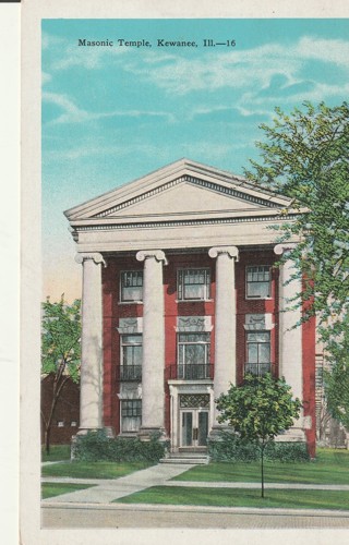 Vintage Unused Postcard: e: Masonic Temple, Kewanee, IL