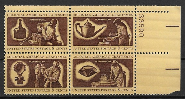 1972 Sc1456-9 Colonial Craftsmen MNH PB4