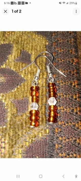 Crystal beaded hook earrings nip