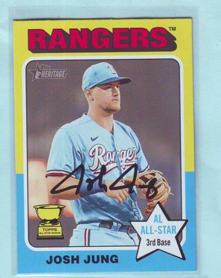 2024 Topps Heritage Josh Jung Baseball Card # 298 Rangers