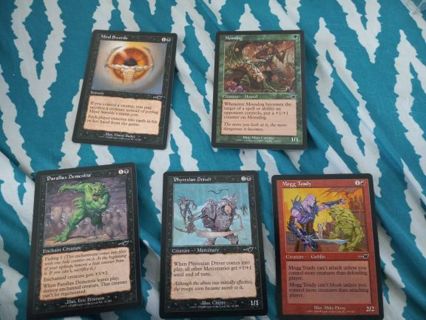 5 vintage mtg cards