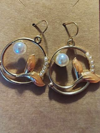 Acrylic and Pearl Earrings