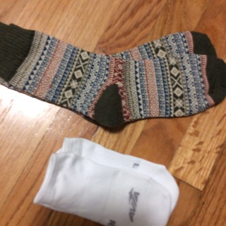 Men’s Knitted Bohemian Wool Socks and One Pair of Free Spots Socks.# 02