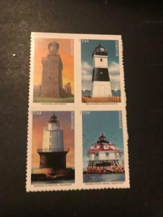 4 mnh  MID ATLANTIC LIGHTHOUSES FOREVER STAMPS