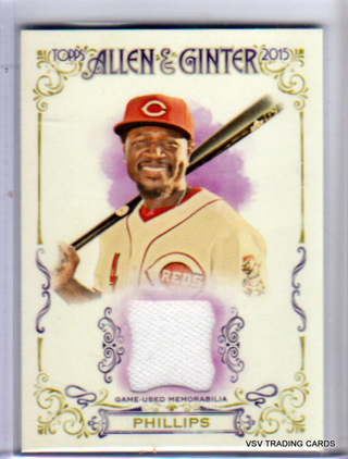 Brandon Phillips, 2015 Topps Allen & Ginter RELI Baseball Card #FSRA-BP, Cincinnati Reds