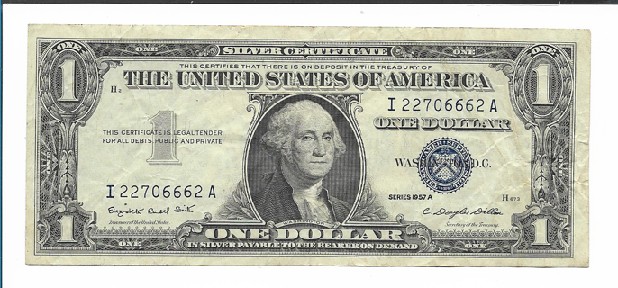 Series 1957 A Blue Seal $1 Silver Certificate