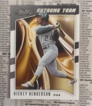 2021 Absolute Extreme Team Insert Rickey Henderson ET-8 Oakland Athletics 