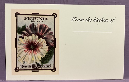 Petunia Recipe Cards