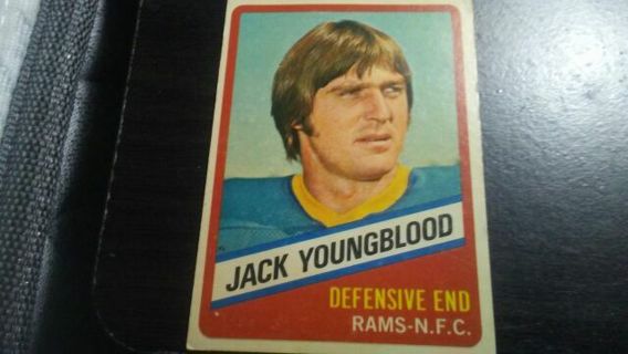 RARE ORIGINAL 1976 TOPPS WONDER BREAD ALL STAR SERIES JACK YOUNGBLOOD RAMS FOOTBALL CARD# 14