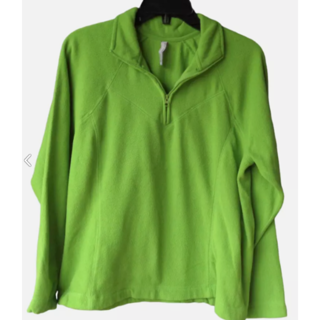 ON Old Navy Lime Green 1/2 Zip Soft Fleece Pullover XL Long Sleeves Lightweight