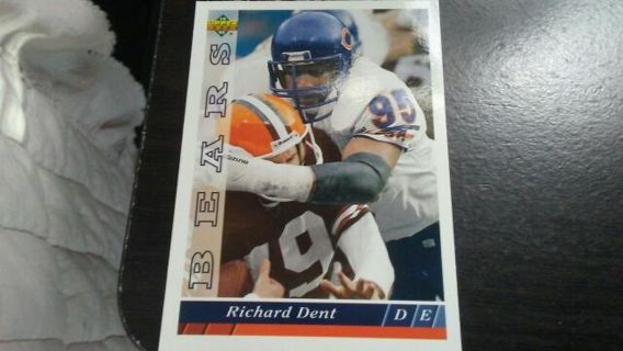 1993 UPPER DECK RICHARD DENT CHICAGO BEARS FOOTBALL CARD# 291