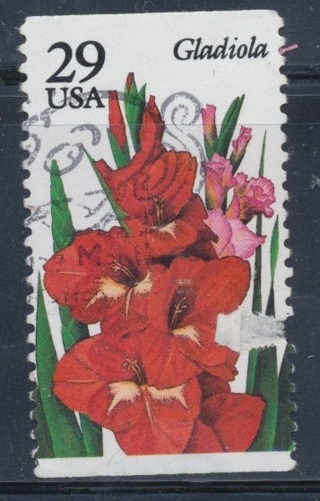 United States:  1994, Gladiolia, Garden Flowers, Used, Scott # US-2831 - US-5000c