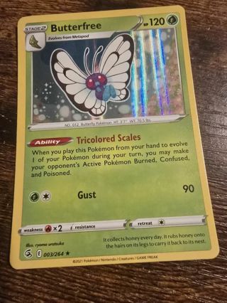 Pokemon Butterfree holo rare card 003/264