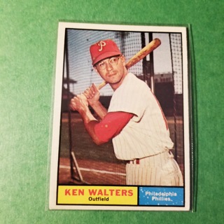 1961 - TOPPS EXMT - NRMT BASEBALL - CARD NO. 394 - KEN WALTERS - PHILLIES