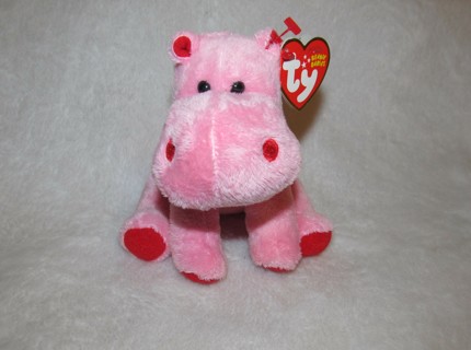 Ty Beanie Baby 'Big Kiss' the Pink Hippo!
