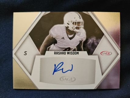 2023 SAGE Autograph Rashad Wisdom