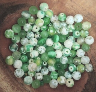 Over 110 Green Glass 6mm Beads