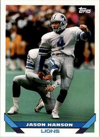 Jason Hanson 1993 Toppe Detroit Lions