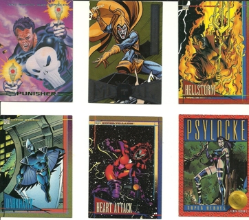 Six Vintage Marvel Skybox Cards Including 1 Chrome (USA only) Lot #3