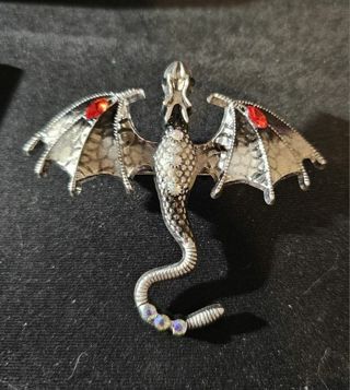 Silver/Black Dragon Brooch