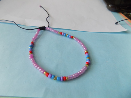 Bracelet # beads pink, red, purple,bllue