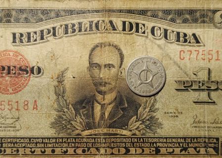 1938 Cuba Peso Banknote & Centavo Coin Currency Combo!