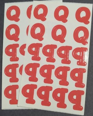 2 Sheets Letter Q Stickers