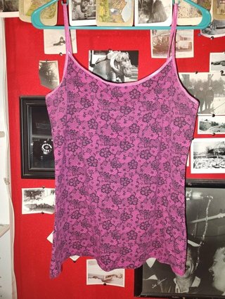 Mix & Co. Pink & Black Lace Cami Top / Ladies Size XL