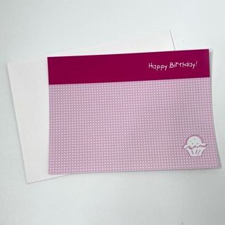 Pink & White Happy Birthday Card & Envelope
