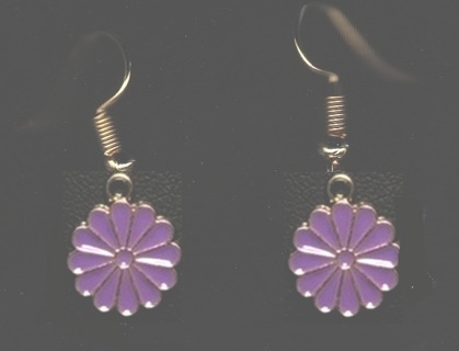 GP ENAMEL LILAC FLOWER EARRINGS (PLEASE READ DESCRIPTION